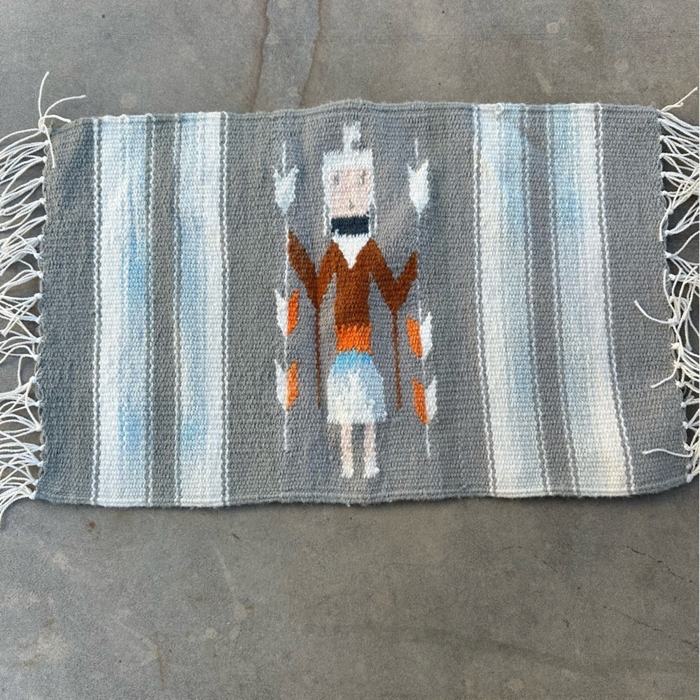Vintage Mexico Southwest Woven Wall Hanging Decor Small 19"x12"